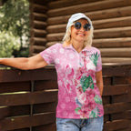 Australia Cockatoos Breast Cancer Women Polo Shirt Faith Hope Love