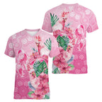 Australia Cockatoos Breast Cancer Women V-Neck T-Shirt Faith Hope Love