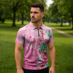 Australia Cockatoos Breast Cancer Zipper Polo Shirt Faith Hope Love
