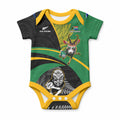 Custom New Zealand And South Africa Rugby Baby Onesie 2023 Springboks Combine All Black Silver Fern