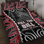 Aotearoa Waitangi Day Quilt Bed Set Maori Warrior Tribal Tattoo