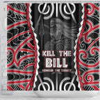 Aotearoa Waitangi Day Shower Curtain Maori Warrior Tribal Tattoo