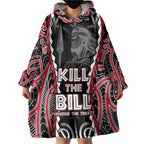 Aotearoa Waitangi Day Wearable Blanket Hoodie Maori Warrior Tribal Tattoo