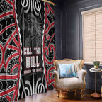 Aotearoa Waitangi Day Window Curtain Maori Warrior Tribal Tattoo