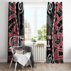 Aotearoa Waitangi Day Window Curtain Maori Warrior Tribal Tattoo