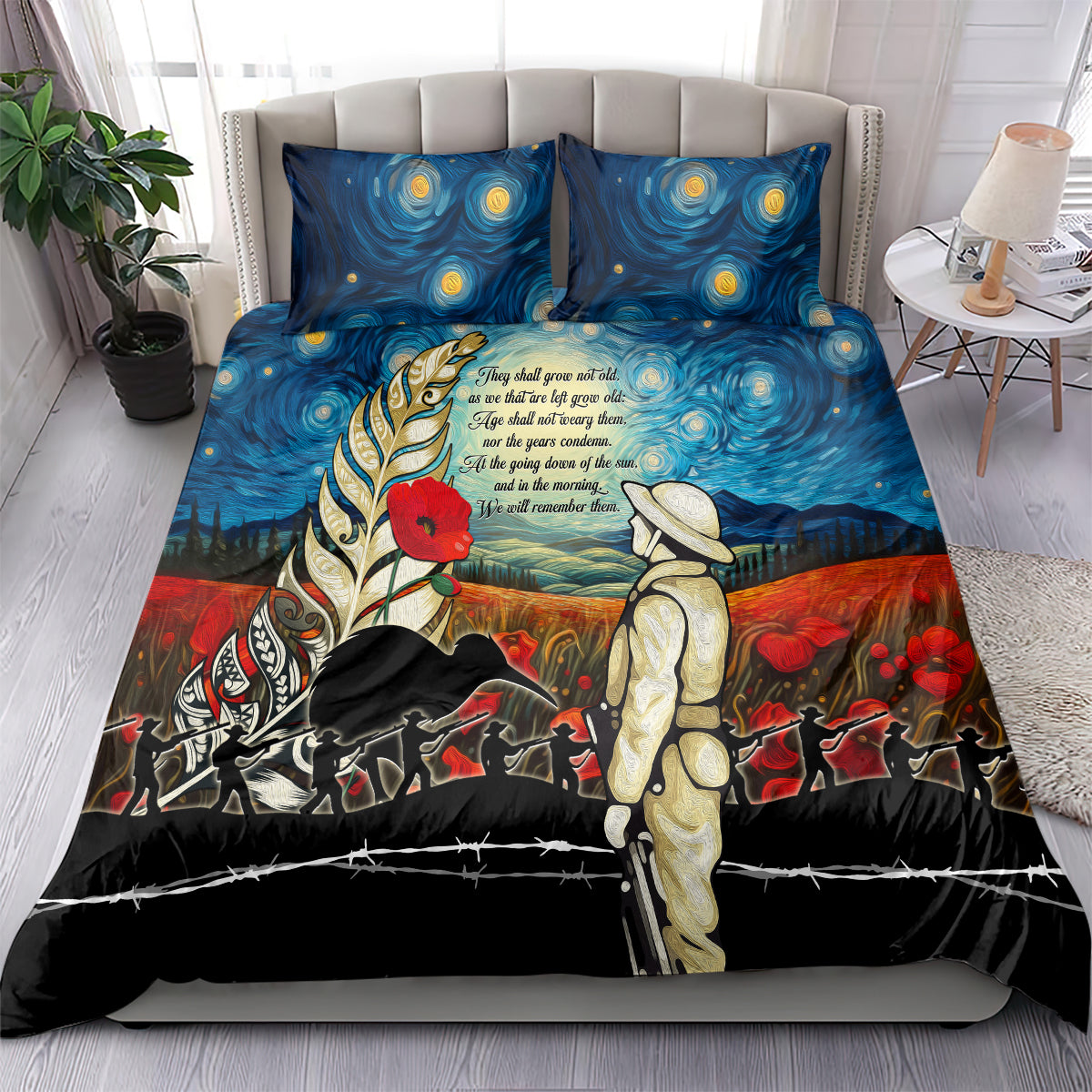 Kei Wareware Tatou New Zealand ANZAC Day Bedding Set Starry Night Inspo Style
