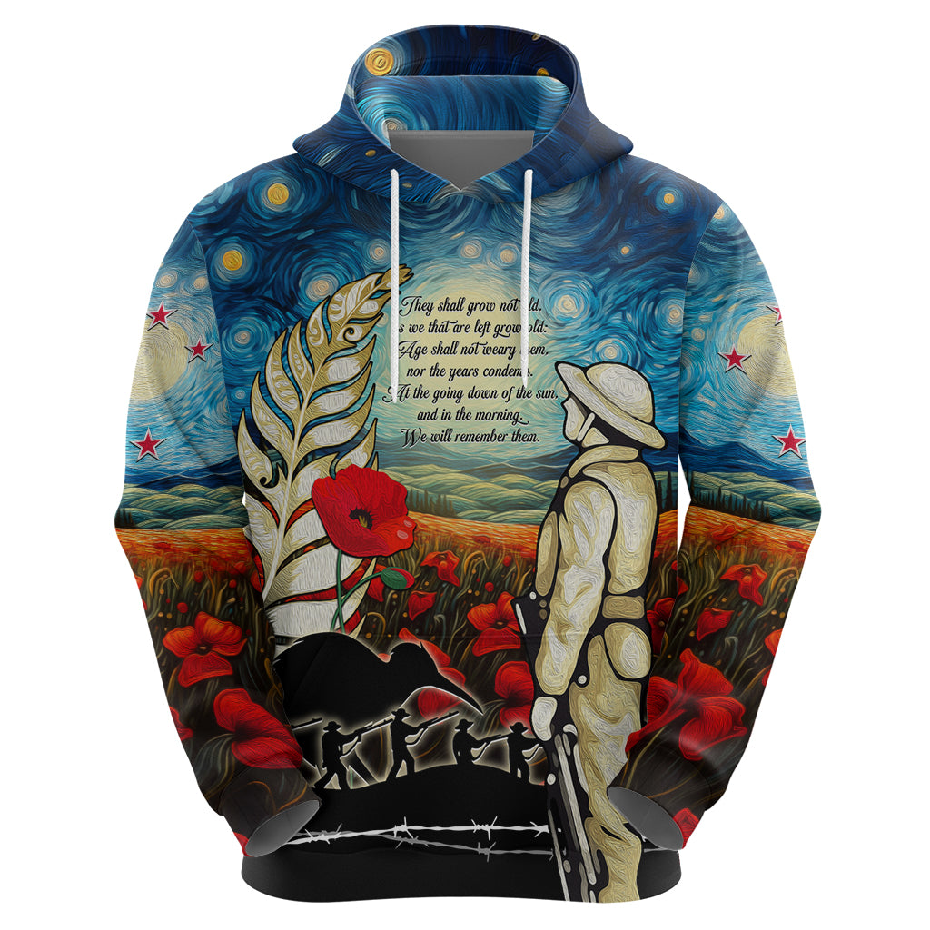 Kei Wareware Tatou New Zealand ANZAC Day Hoodie Starry Night Inspo Style