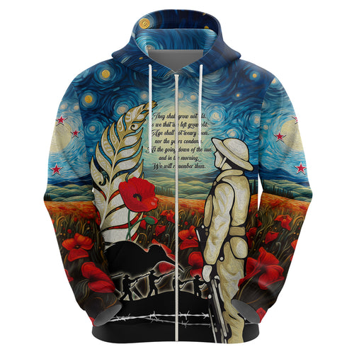 Kei Wareware Tatou New Zealand ANZAC Day Hoodie Starry Night Inspo Style