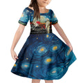 Kei Wareware Tatou New Zealand ANZAC Day Kid Short Sleeve Dress Starry Night Inspo Style