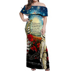 Kei Wareware Tatou New Zealand ANZAC Day Off Shoulder Maxi Dress Starry Night Inspo Style