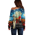 Kei Wareware Tatou New Zealand ANZAC Day Off Shoulder Sweater Starry Night Inspo Style