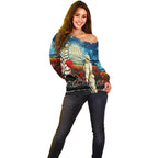 Kei Wareware Tatou New Zealand ANZAC Day Off Shoulder Sweater Starry Night Inspo Style