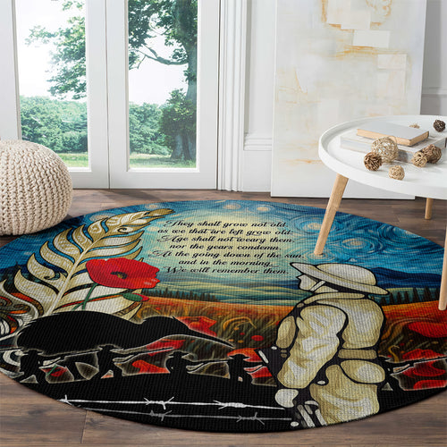 Kei Wareware Tatou New Zealand ANZAC Day Round Carpet Starry Night Inspo Style