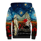 Kei Wareware Tatou New Zealand ANZAC Day Sherpa Hoodie Starry Night Inspo Style