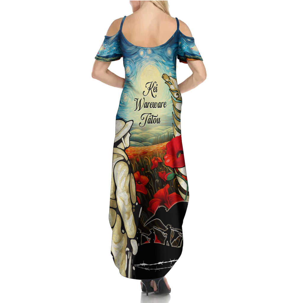 Kei Wareware Tatou New Zealand ANZAC Day Summer Maxi Dress Starry Night Inspo Style