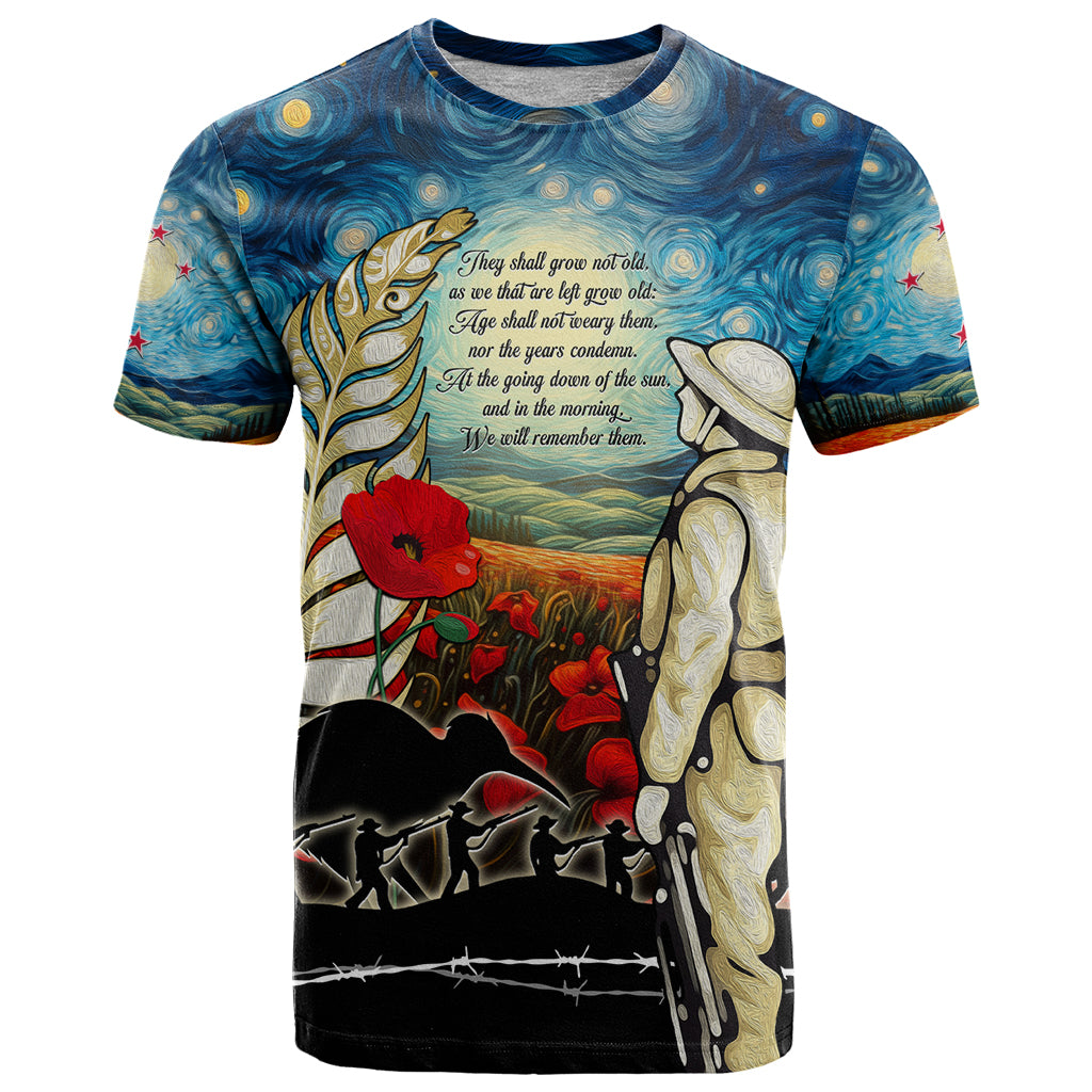 Kei Wareware Tatou New Zealand ANZAC Day T Shirt Starry Night Inspo Style