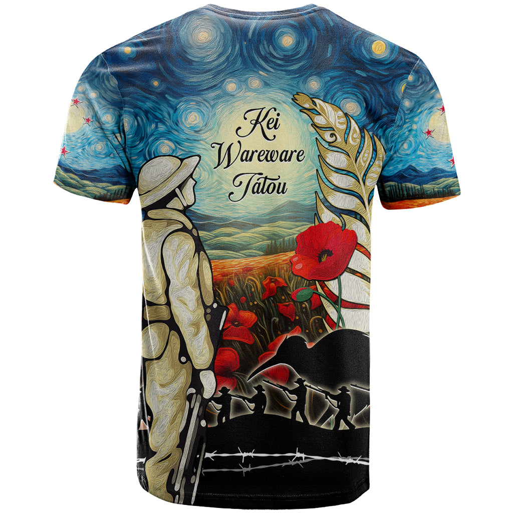 Kei Wareware Tatou New Zealand ANZAC Day T Shirt Starry Night Inspo Style