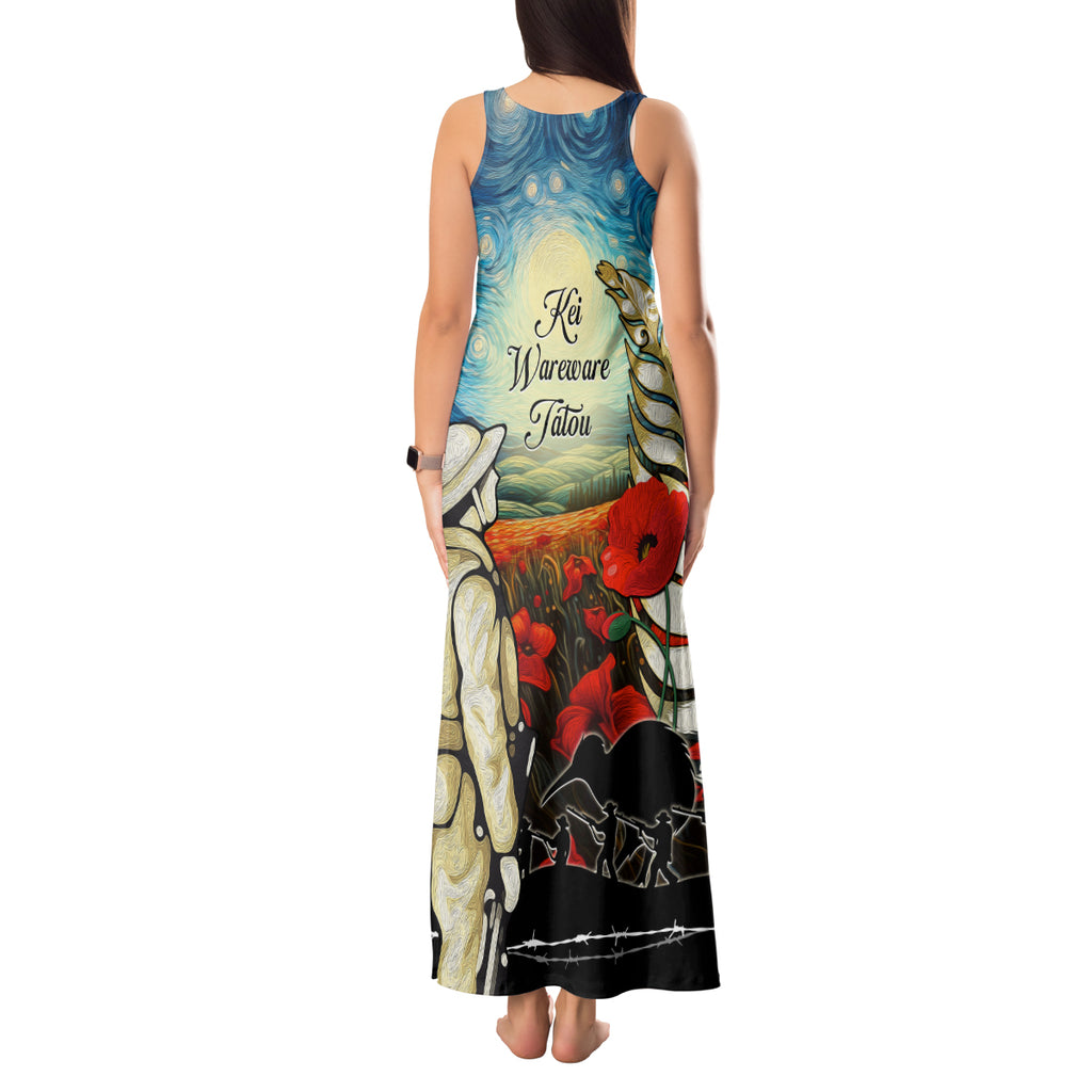 Kei Wareware Tatou New Zealand ANZAC Day Tank Maxi Dress Starry Night Inspo Style