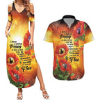 ANZAC Day Red Poppy Couples Matching Summer Maxi Dress and Hawaiian Shirt Honoring The ANZAC Spirit