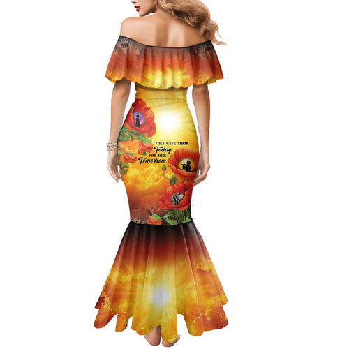 ANZAC Day Red Poppy Family Matching Mermaid Dress and Hawaiian Shirt Honoring The ANZAC Spirit