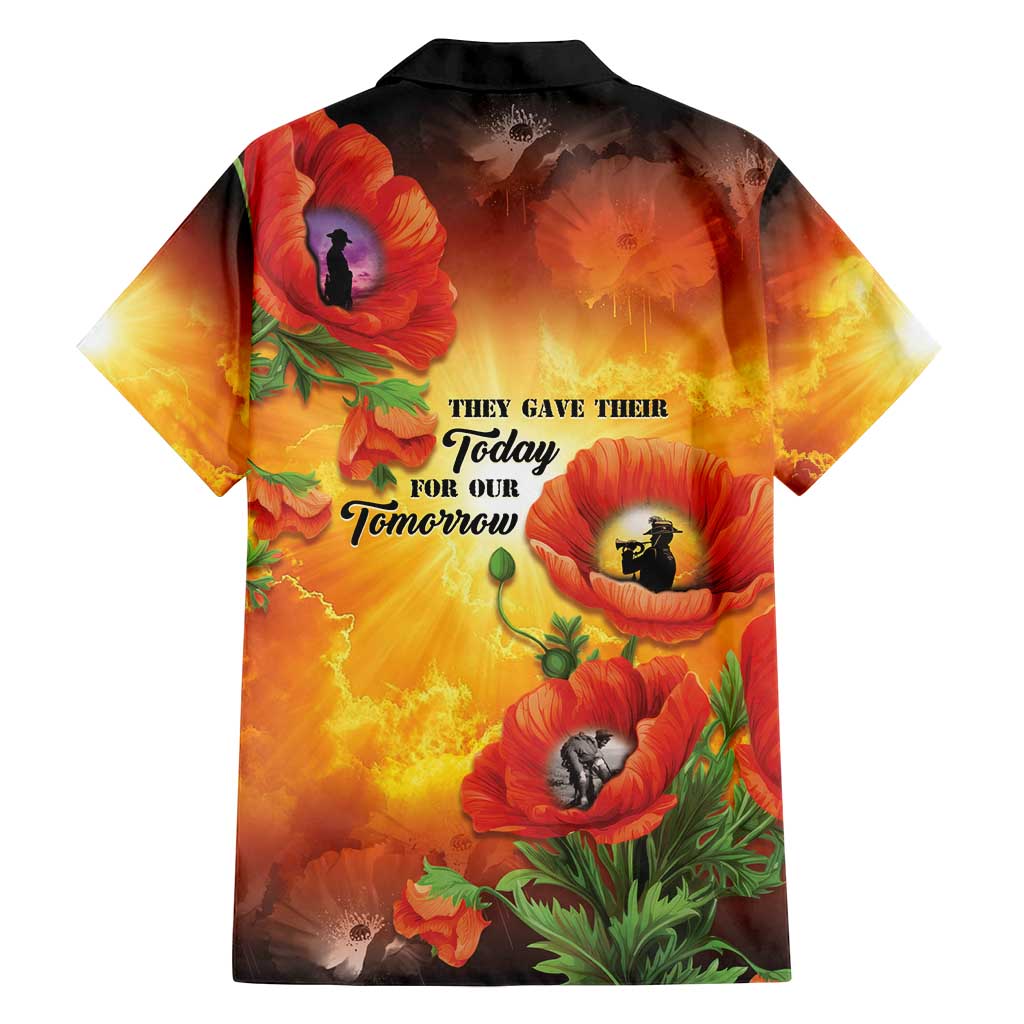 ANZAC Day Red Poppy Family Matching Off Shoulder Maxi Dress and Hawaiian Shirt Honoring The ANZAC Spirit