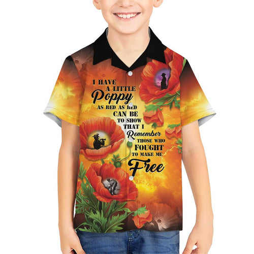 ANZAC Day Red Poppy Family Matching Short Sleeve Bodycon Dress and Hawaiian Shirt Honoring The ANZAC Spirit
