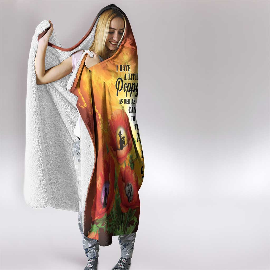 ANZAC Day Red Poppy Hooded Blanket Honoring The ANZAC Spirit