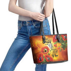 ANZAC Day Red Poppy Leather Tote Bag Honoring The ANZAC Spirit