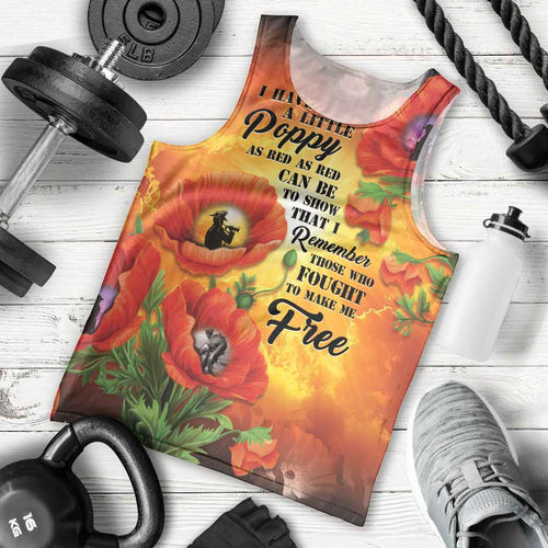 ANZAC Day Red Poppy Men Tank Top Honoring The ANZAC Spirit