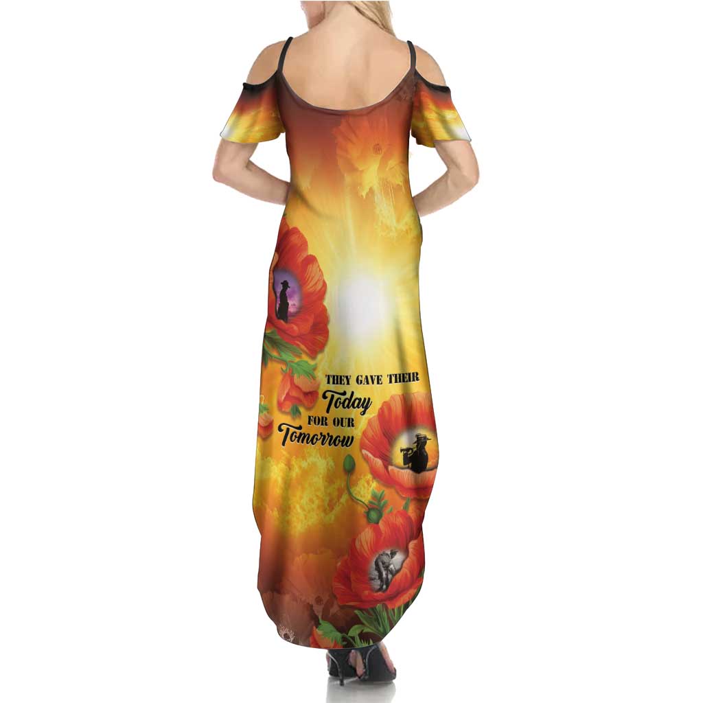 ANZAC Day Red Poppy Summer Maxi Dress Honoring The ANZAC Spirit