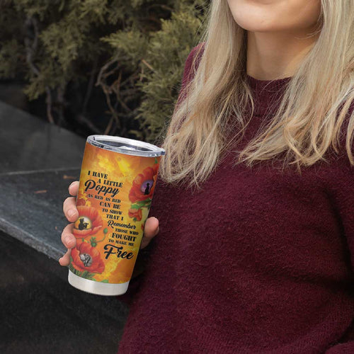 ANZAC Day Red Poppy Tumbler Cup Honoring The ANZAC Spirit