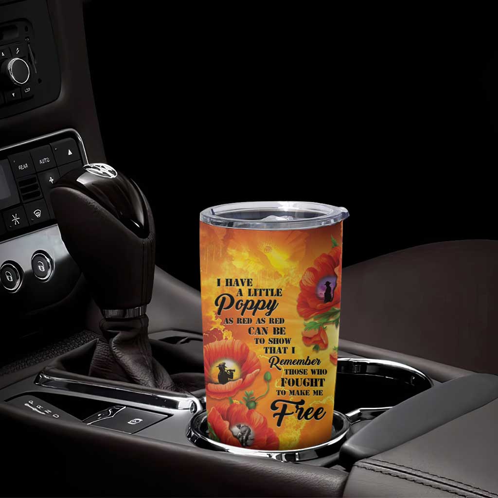 ANZAC Day Red Poppy Tumbler Cup Honoring The ANZAC Spirit