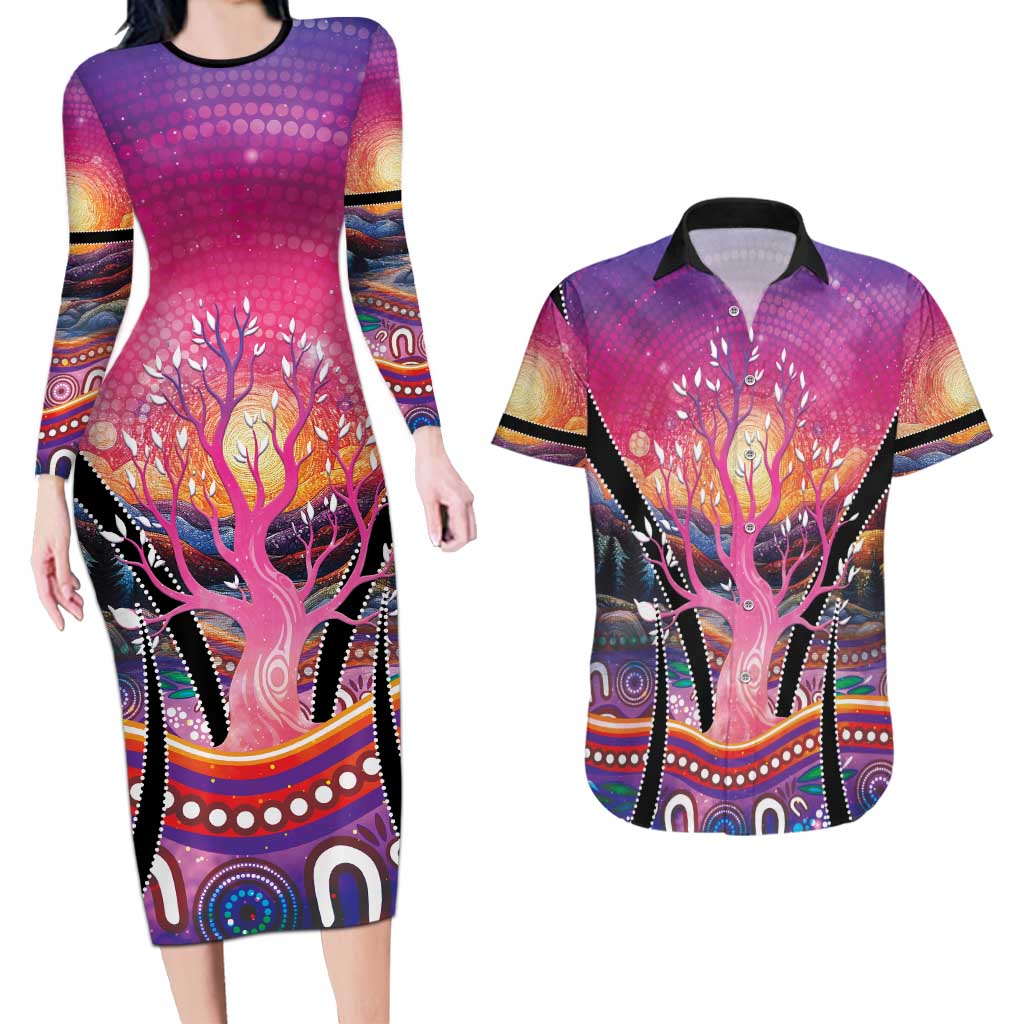 NAIDOC Week 2026 Couples Matching Long Sleeve Bodycon Dress and Hawaiian Shirt Eternal Spirit Tree