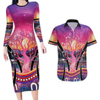 NAIDOC Week 2026 Couples Matching Long Sleeve Bodycon Dress and Hawaiian Shirt Eternal Spirit Tree