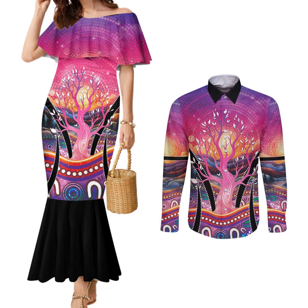 NAIDOC Week 2026 Couples Matching Mermaid Dress and Long Sleeve Button Shirt Eternal Spirit Tree