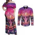 NAIDOC Week 2026 Couples Matching Off Shoulder Maxi Dress and Long Sleeve Button Shirt Eternal Spirit Tree