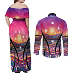 NAIDOC Week 2026 Couples Matching Off Shoulder Maxi Dress and Long Sleeve Button Shirt Eternal Spirit Tree
