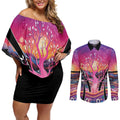 NAIDOC Week 2026 Couples Matching Off Shoulder Short Dress and Long Sleeve Button Shirt Eternal Spirit Tree