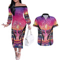 NAIDOC Week 2026 Couples Matching Off The Shoulder Long Sleeve Dress and Hawaiian Shirt Eternal Spirit Tree