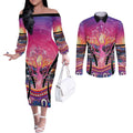 NAIDOC Week 2026 Couples Matching Off The Shoulder Long Sleeve Dress and Long Sleeve Button Shirt Eternal Spirit Tree