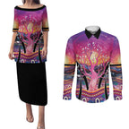 NAIDOC Week 2026 Couples Matching Puletasi and Long Sleeve Button Shirt Eternal Spirit Tree