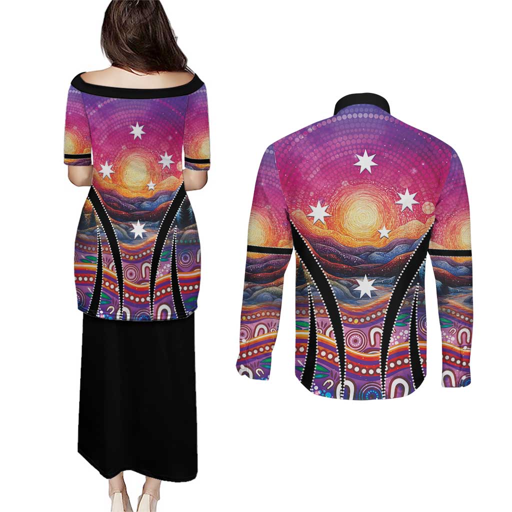 NAIDOC Week 2026 Couples Matching Puletasi and Long Sleeve Button Shirt Eternal Spirit Tree