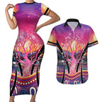 NAIDOC Week 2026 Couples Matching Short Sleeve Bodycon Dress and Hawaiian Shirt Eternal Spirit Tree