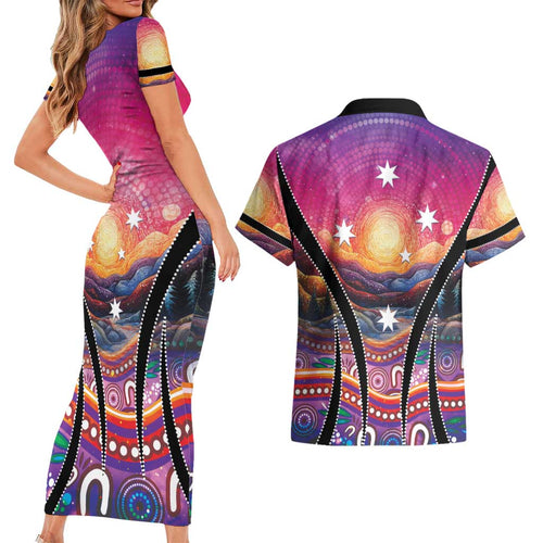 NAIDOC Week 2026 Couples Matching Short Sleeve Bodycon Dress and Hawaiian Shirt Eternal Spirit Tree