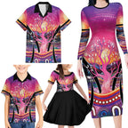 NAIDOC Week 2026 Family Matching Long Sleeve Bodycon Dress and Hawaiian Shirt Eternal Spirit Tree