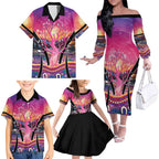 NAIDOC Week 2026 Family Matching Off The Shoulder Long Sleeve Dress and Hawaiian Shirt Eternal Spirit Tree