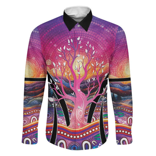 NAIDOC Week 2026 Family Matching Off The Shoulder Long Sleeve Dress and Hawaiian Shirt Eternal Spirit Tree