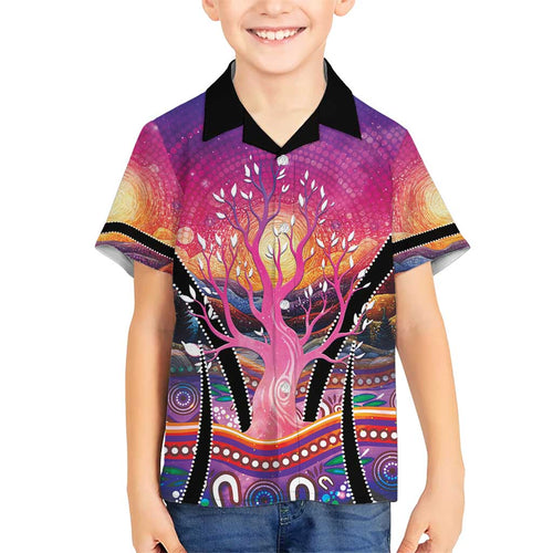 NAIDOC Week 2026 Family Matching Off The Shoulder Long Sleeve Dress and Hawaiian Shirt Eternal Spirit Tree