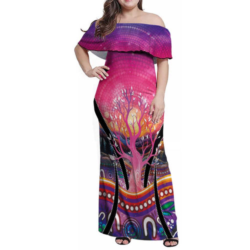 NAIDOC Week 2026 Family Matching Off Shoulder Maxi Dress and Hawaiian Shirt Eternal Spirit Tree