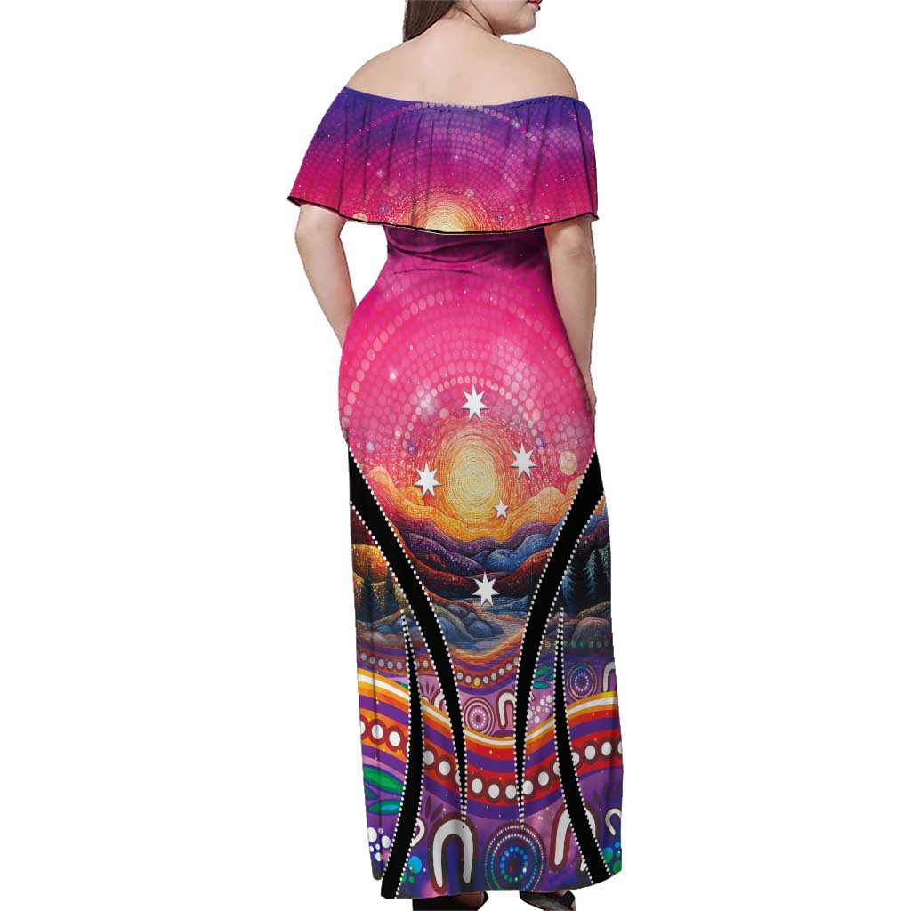 NAIDOC Week 2026 Family Matching Off Shoulder Maxi Dress and Hawaiian Shirt Eternal Spirit Tree